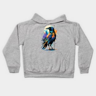 Black Crow Raven - Mystic Crow - I Love Ravens Kids Hoodie